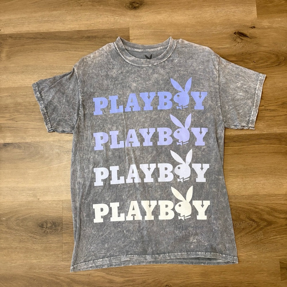 Playboy T-Shirt - Gray and Purple